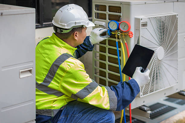 Professional Air Duct Cleaning technician working in Lawrence Township, NJ